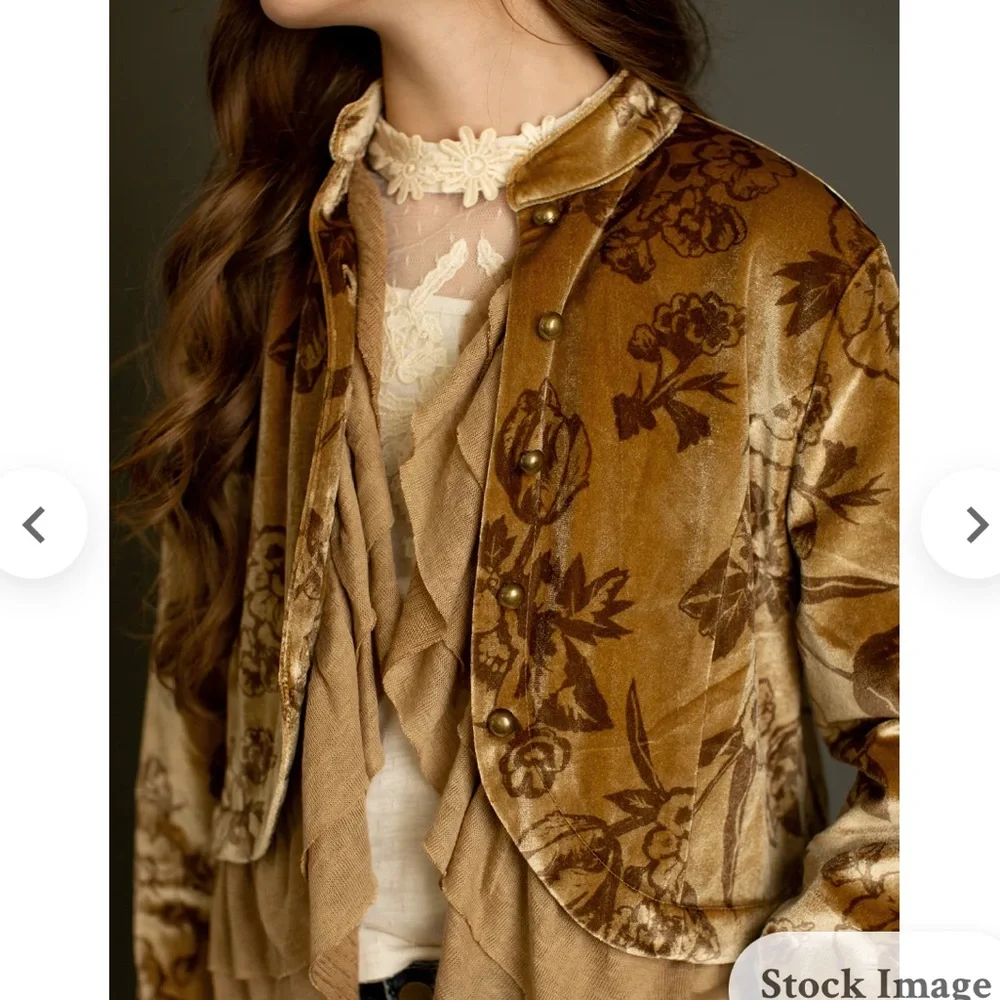 JOYFOLIE MIA JOY MOLLIE JACKET IN OCHRE FLORAL Size 2 & 8
